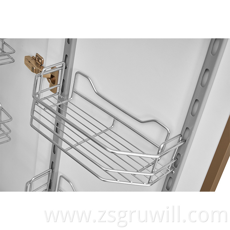 Tall Tandem Metal Kitchen Cabinet Cupboard Hardware Slide Pull Out Basket Storage Shelf Racks Pantry Unit Organization Organizer